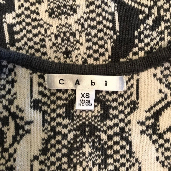 CAbi #887 Grey and Off White Peplum Knit Top - Picture 7 of 8